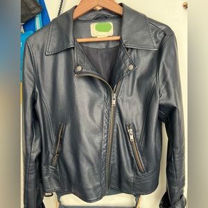 Anthropologie Faux Leather Moto Jacket, L